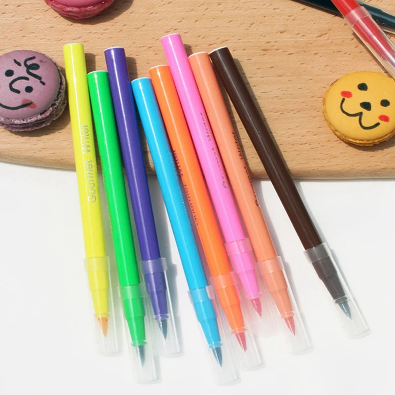 Съедобные пигментные ручки кисти цветные для рисования печенья украшения тортов