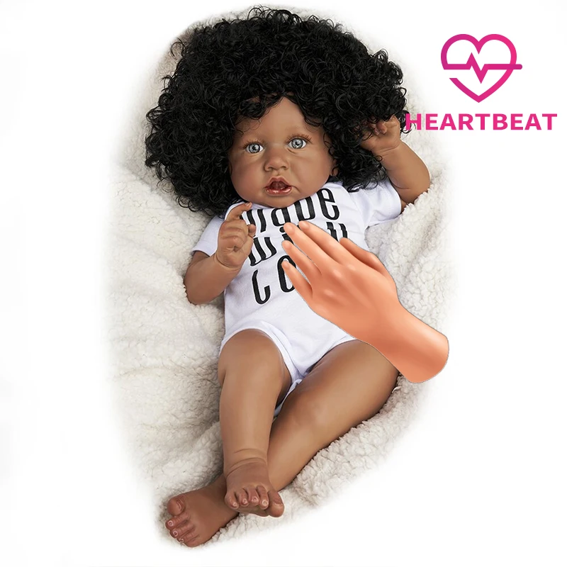 

Кукла Reborn черная, 55 см, с сердцебиением, для мальчиков