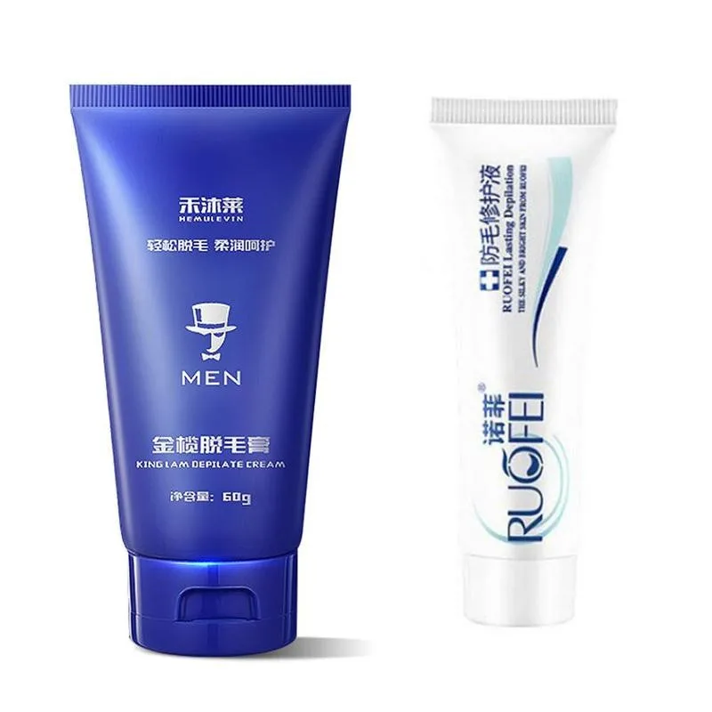 

Men's Painless Permanent Hair Removal Cream Depilatory Paste Pubic Armpit Legs Beard Moustache With Repair Milk