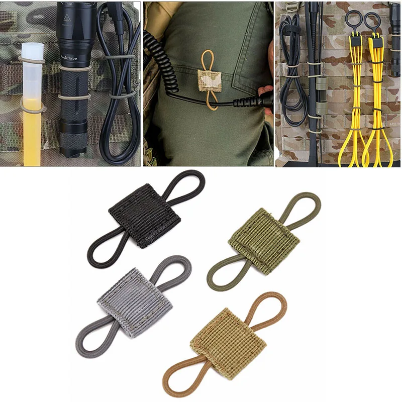 

Tactical MOLLE Elastic Molle Ribbon Buckle Tactical Binding Retainer for Antenna Stick Pipe Elastic Rope Webbing Buckle