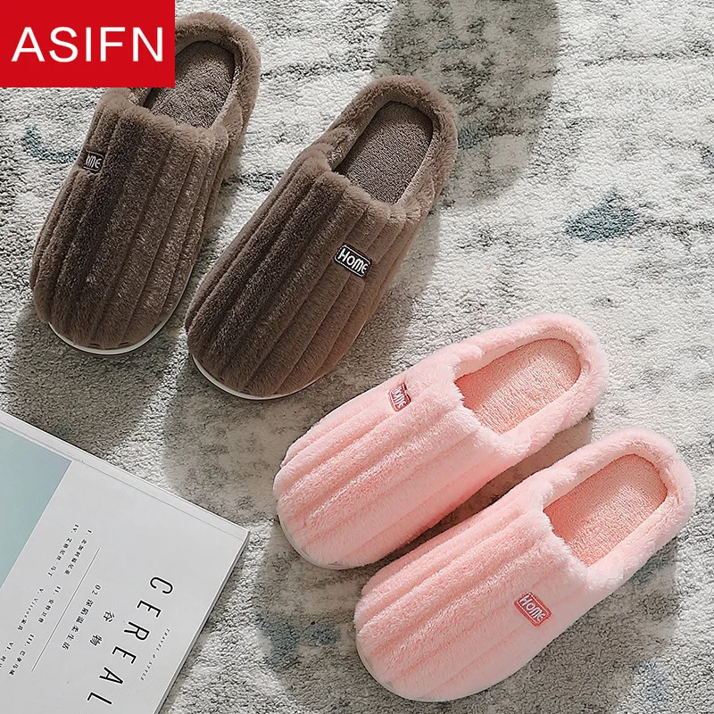 Тапки ASIFN женские плюшевые зимние Нескользящие хлопковые домашние тапочки для