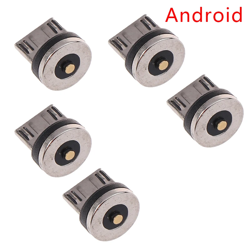 5 Pcs Mobile Phone Charger Magnetic Cable Adapter Data Cable Head Charging Type-C/ Android magnetic Type C Head Metal