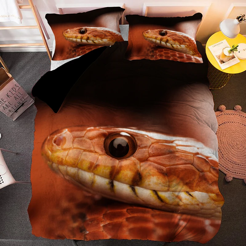 

Original Snake Pattern King Bedding Set Animals Duvet Cover With Pillowcase Quilt Covers 2/3PCS Bedclothes Home Textile