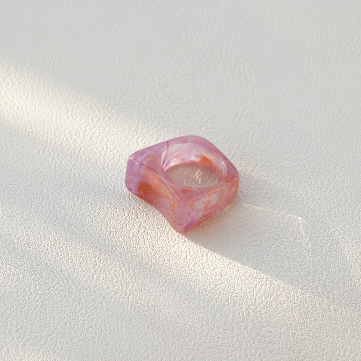 2022 New Kpop Trendy Colorful Transparent Geometry Arc Circle Resin Pattern Acrylic Rings for Women Girls aesthetic Jewelry Gift | Украшения
