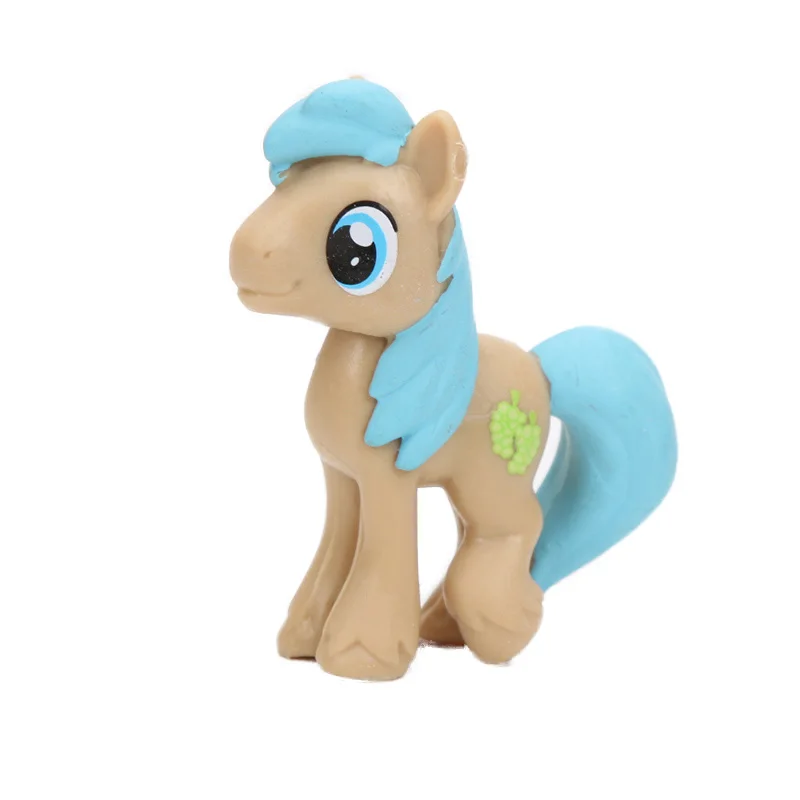 blue hair orange 1 шт. игрушки My Little Pony Mini Pony ПВХ фигурки героев дискорд Радуга Дэш сумеречные искорки Спайк Пинки Пай DJ Pon-3 игрушки куклы - Цвет: blue hair orange