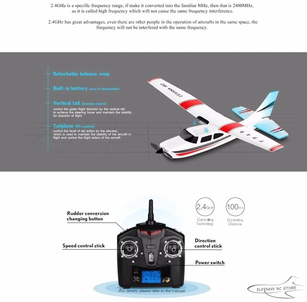 WLtoys F949 Sky King 2,4G RC самолет с фиксированным крылом RTF самолет радиоуправляемый самолет 3CH RC с фиксированным крылом WL F949 Дрон