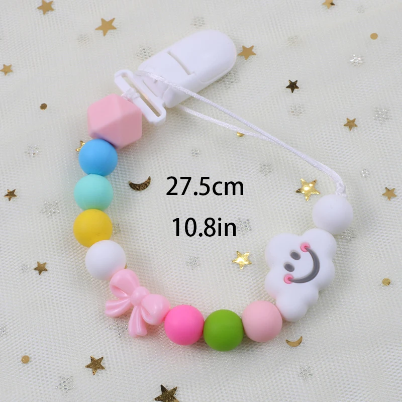 Детская Пищевая силиконовая соска с бусинами и зажимом безопасная BPA бесплатно