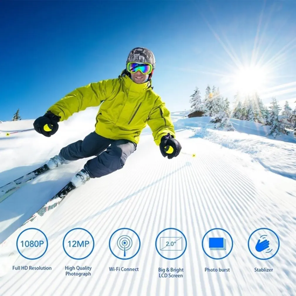 Профессиональная спортивная Экшн камера 4k видеокамера Wi Fi Ultra Hd 16mp DVR Спортивная