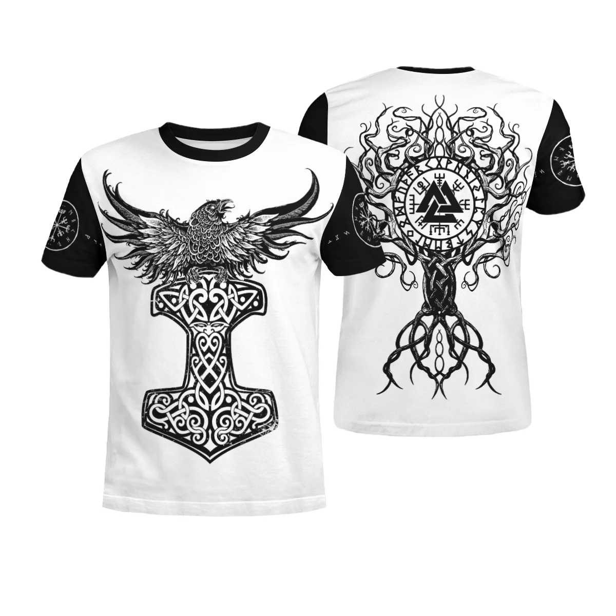 

Brand Clothing Viking Tattoo Pattern Print 3D T-shirt Men Summer Funny Short Sleeve O-neck Casual Tops Dropshipping