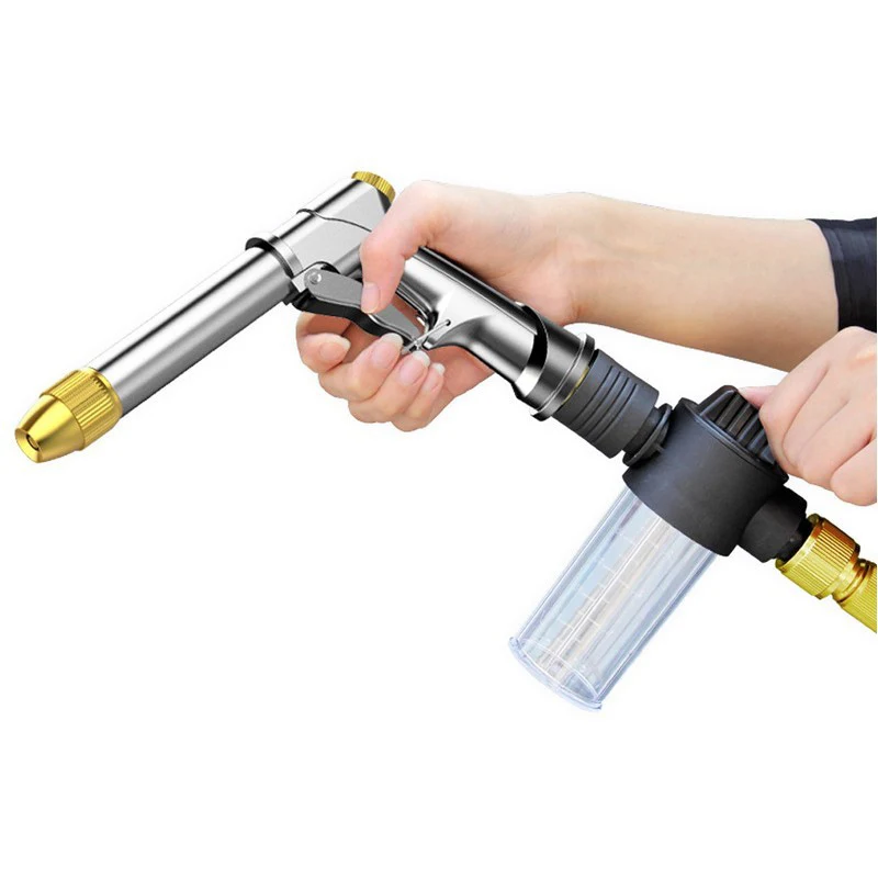 

Garden Watering Gun Kit Expandable Hose Magic Flexible Water Hose High Pressure Car Wash Plastic Pipe Spray Gun With Foam Pot