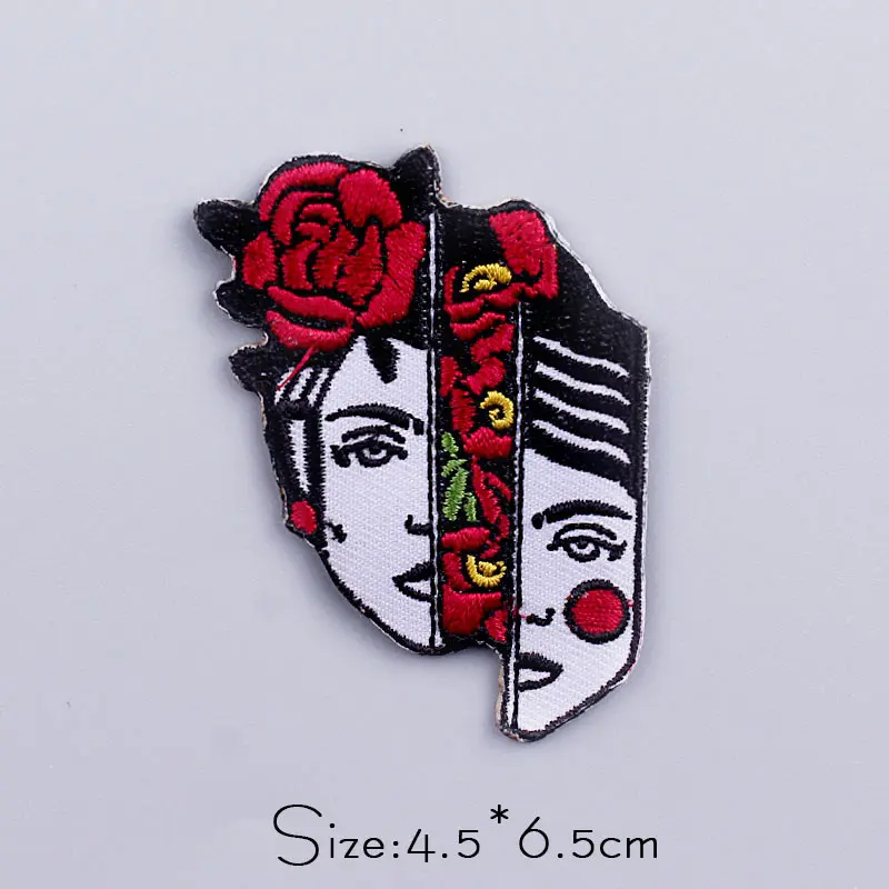 

Skull Patch Punk Patch Embroidered Patches For Clothing Iron On Patches For Clothes Applique Stickers Stripe Sewing Supplies DIY