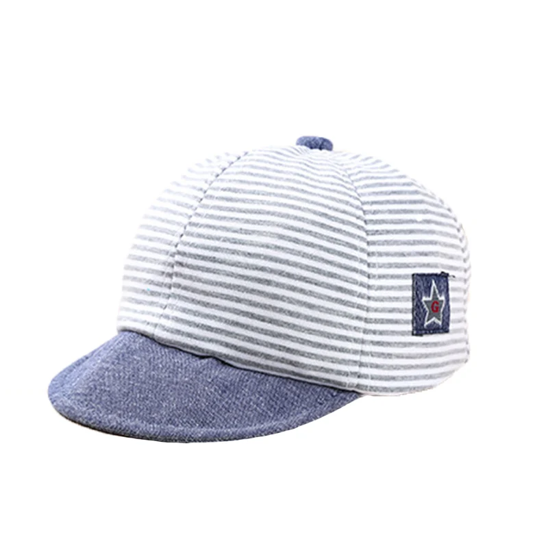 Хлопковая бейсболка в полоску для маленьких мальчиков и девочек милые детские