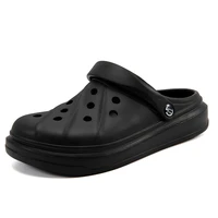 sandals men women 36 45 size summer hole shoes round head clogs eva durable fashion black outdoor sandals slippers