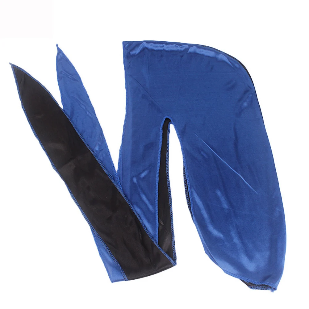 Шелковый атласный тюрбан унисекс длинный хвост бандана модная Лоскутная