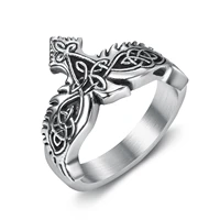 viking style animal jewelry stainless steel mens punk trendy party celtic knot eagle ring for male boyfriend biker jewelry gift