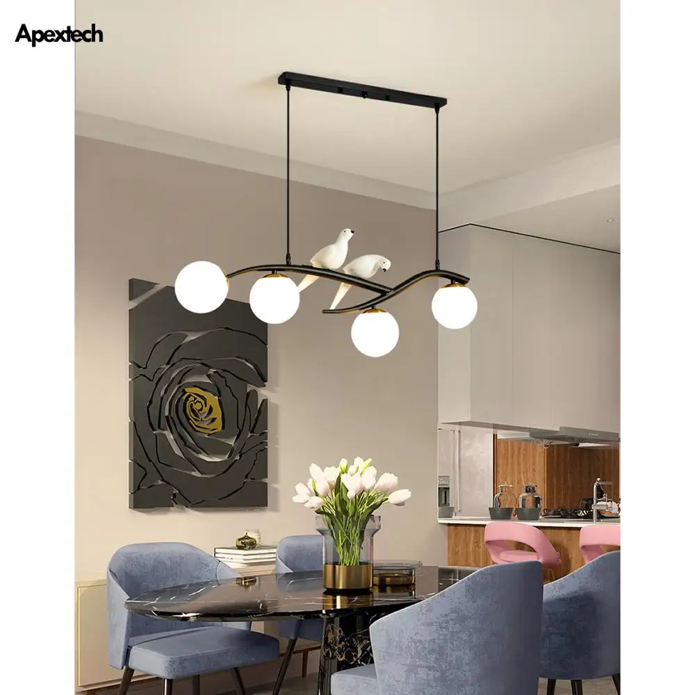 Креативная люстра с птицами для столового стола Потолочная Подвесная лампа