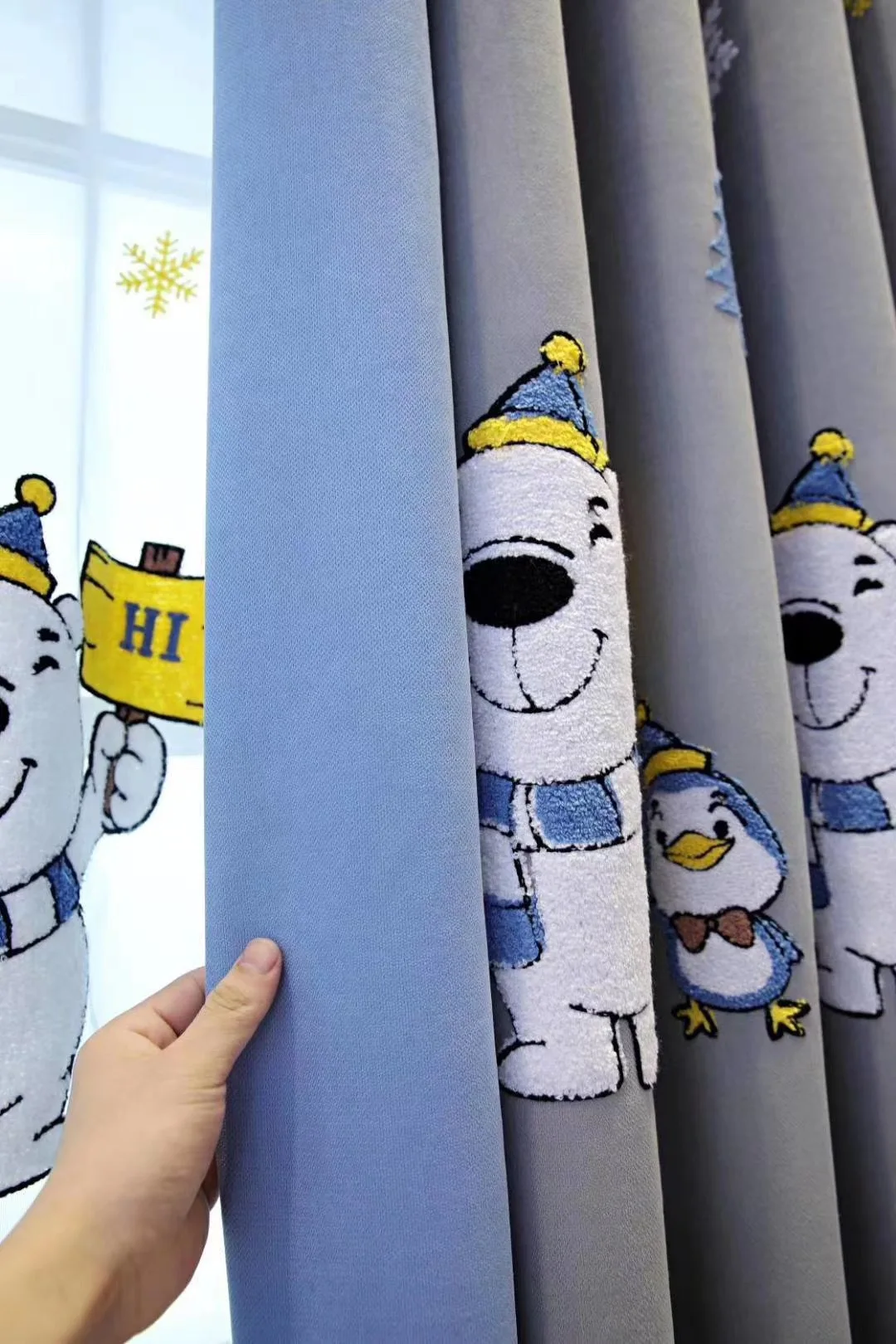 

Nordic Blue Mediterranean Curtains for Living Dining Room Bedroom Cartoon Children Boy Bedroom Boy Room Room Curtain