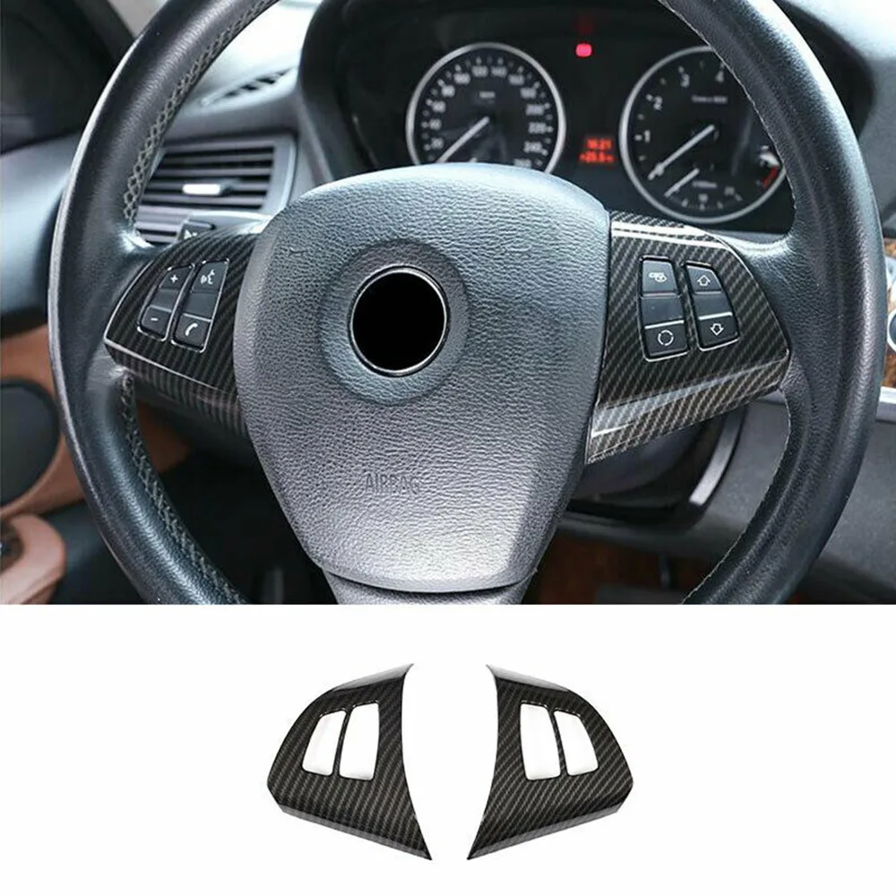 Для BMW X5 E70 2008-2013 углеродное волокно Кнопка рулевого колеса Наклейка Обложка