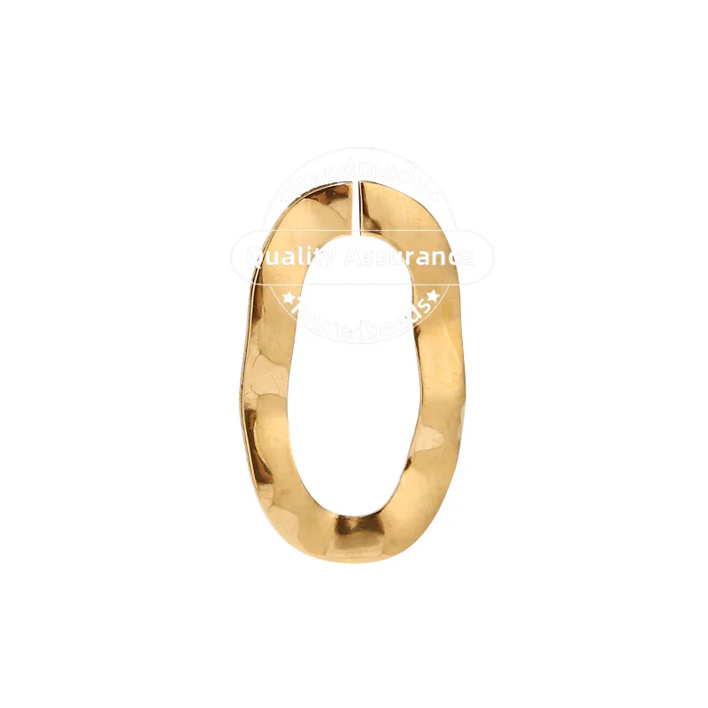 10 шт./лот нержавеющая сталь золота овальной Форма серьги соединители детали