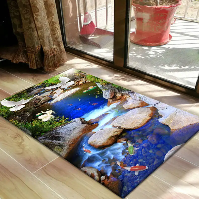 3D животных ковер с изображением рыбок входная дверь Ванная комната Кухня двери