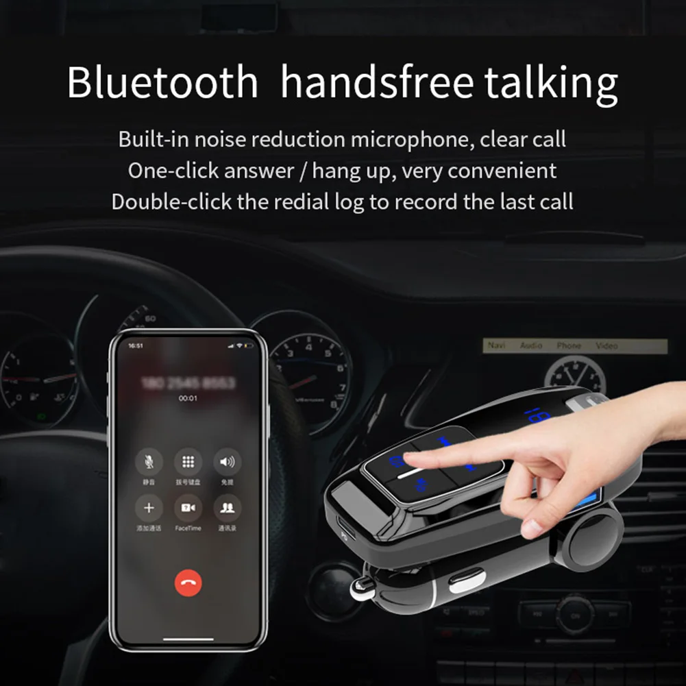 Bluetooth FM передатчик USB Aux модулятор Handsfree Car Kit автомобильный аудио mp3 плеер 3.0A