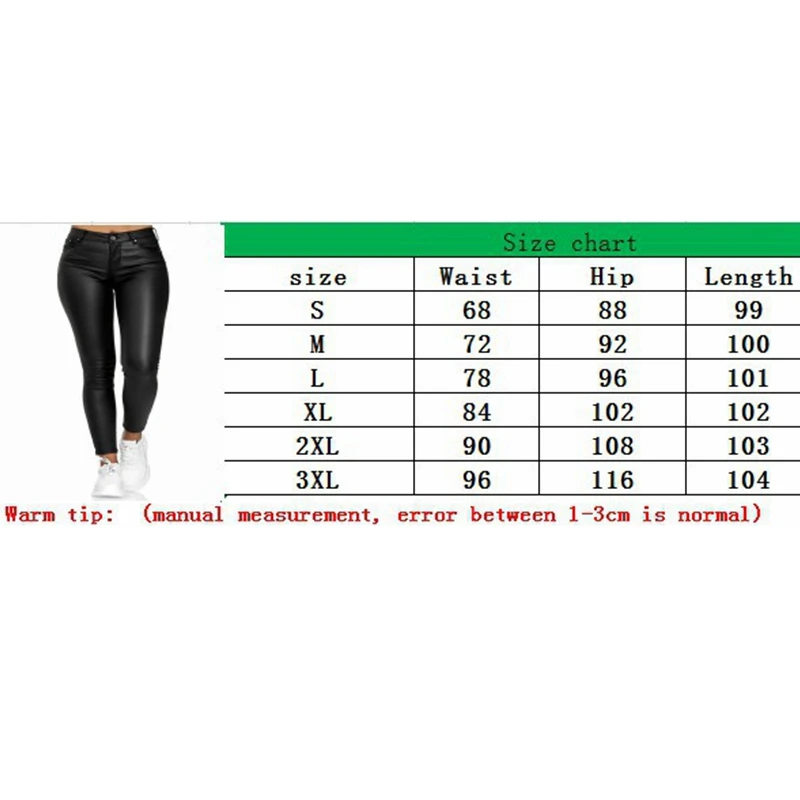 

PU Leather Pants Women Plus Size Spring Fall Fashion Skinny Button Fly Solid High Waist Womens Pants Lugentolo