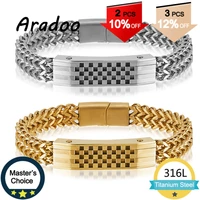 aradoo korea stainless steel bracelet metal bracelet clasp bracelet holiday gift for bracelet mens bracelet