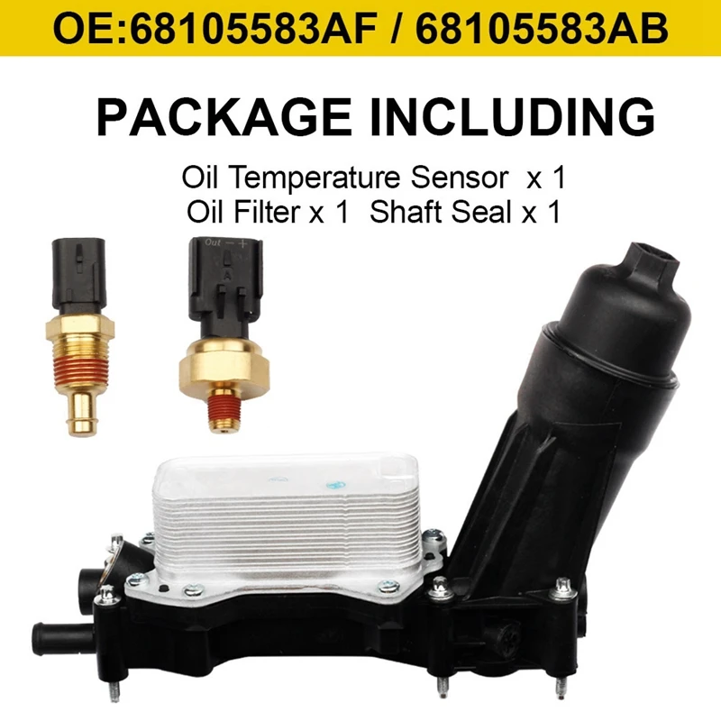 

68105583AF Engine Oil Cooler Filter Housing Adapter for Chrysler 200/300 Dodge Journey Charger Ram 3.6L3.2L V6 2011-2013