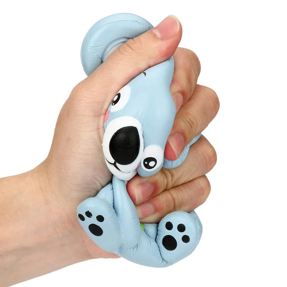 Figura de Koala perfumada a presi&oacute;n para ni&ntilde;o, juguete de alivio de presi&oacute;n, correa de elevaci&oacute;n lenta para chico juguete para regalo, azul, 12cm-2