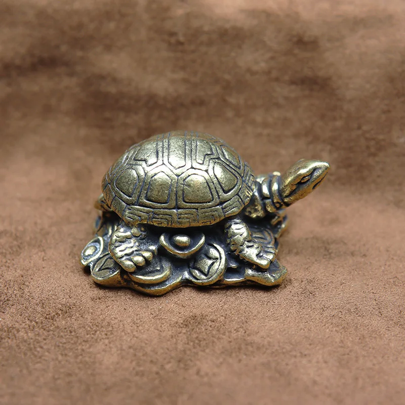 

Heavy Brass Coins Turtle Small Home Decor Ornaments Solid Copper Antique Animal Miniatures Figurines Crafts Office Desktop Decor