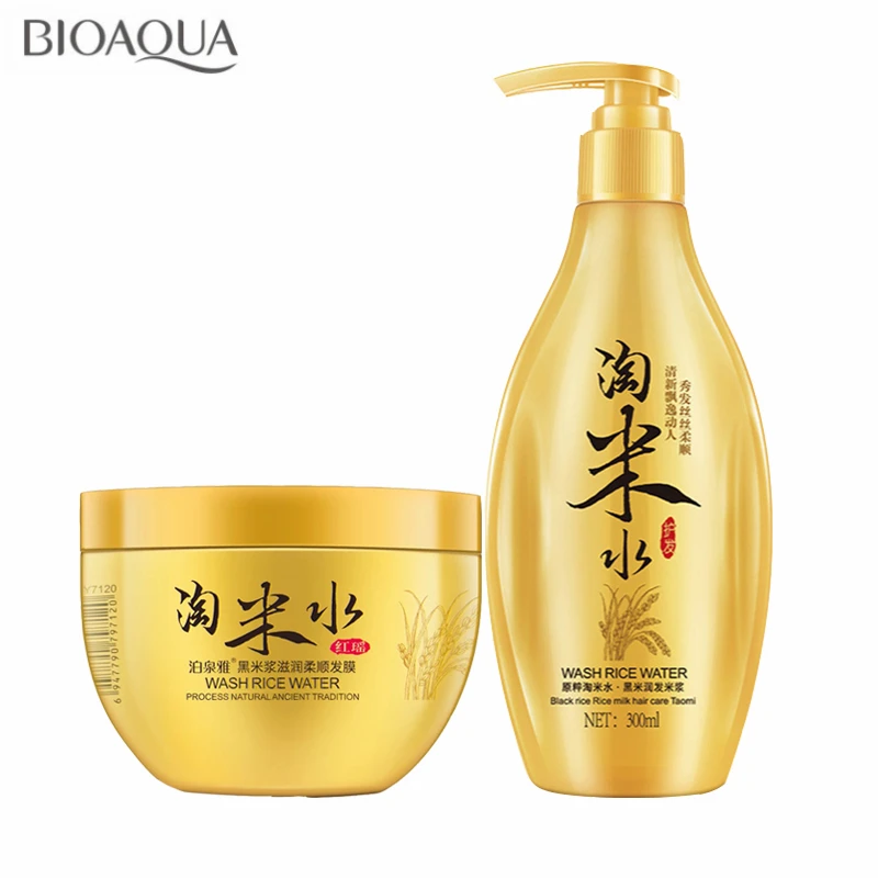 Традиционный шампунь для мытья рисовой воды кондиционер маска волос выпекающая