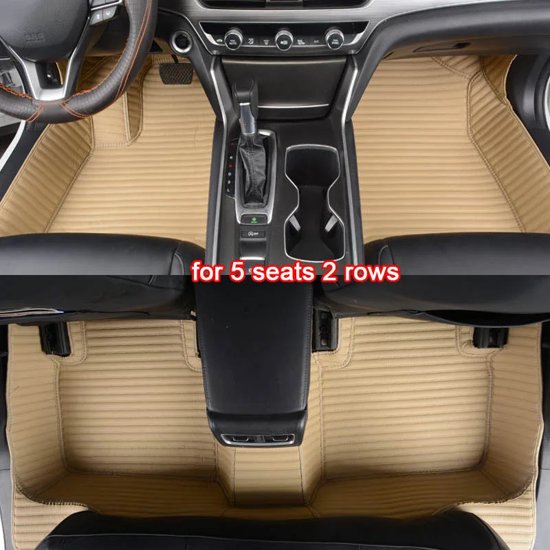 beige 2 rows FUZHKAQI пользовательские автомобильные коврики для BAIC двигатель все модели BJ40 BJ80 BJ20 D20 D70 D50 D60 X25 X55 X65 CC 35 BW007 коврики для ног - Название цвета: beige 2 rows