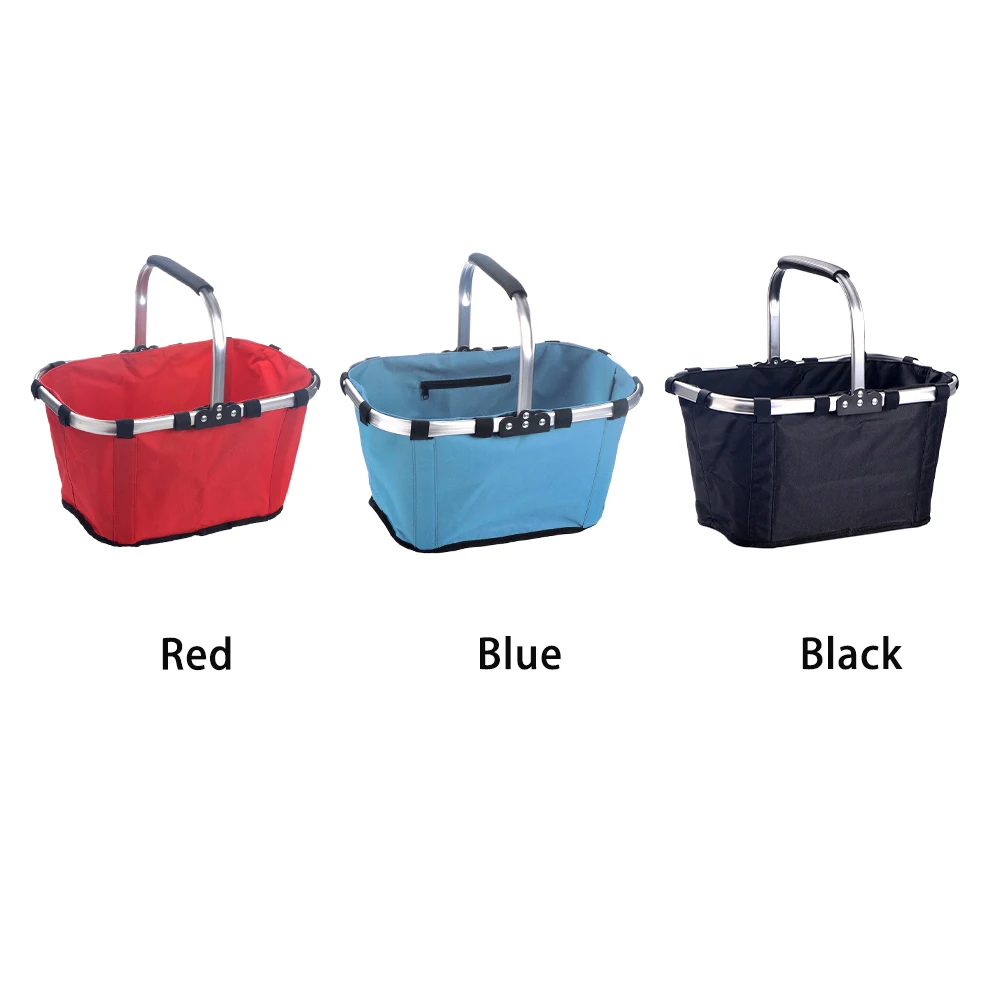Foldable Portable Shopping Basket Space Saving Large Storage Kitchen Outdoor Picnic Camping Aluminum Frame Reusable Grocery | Дом и сад