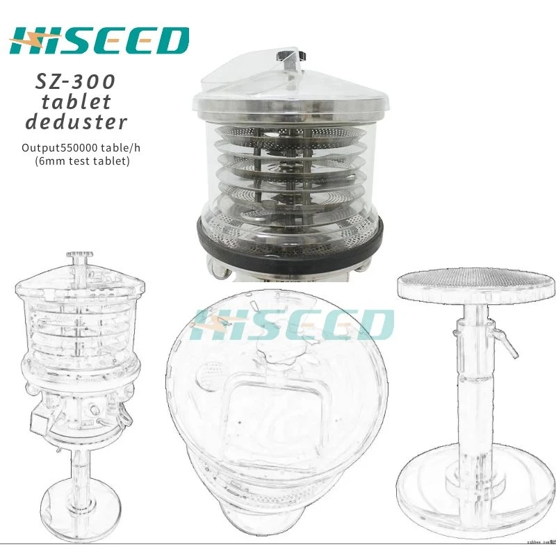 

SZ300 Tablet Deduster 55000 t/h Maximum production efficiency, Compressed air 0.1m3/min/0.05Mpa, 220V/110V Flat dust collector