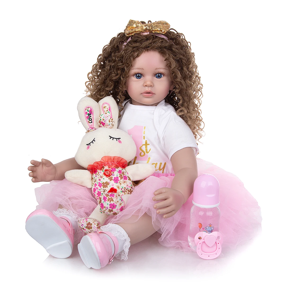

24" Alive Silicone Reborn Toddler Baby Doll Toys 60cm Princess Girl bebe reborn real Girls Brinquedos Collection Birthday Gift