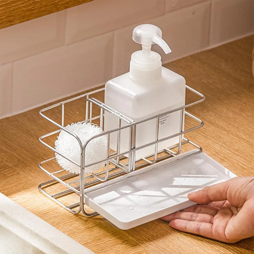 

AsyPets Sponge Drain Rack Stainless Steel Storage Rack for Kitchen Bathroom Sink