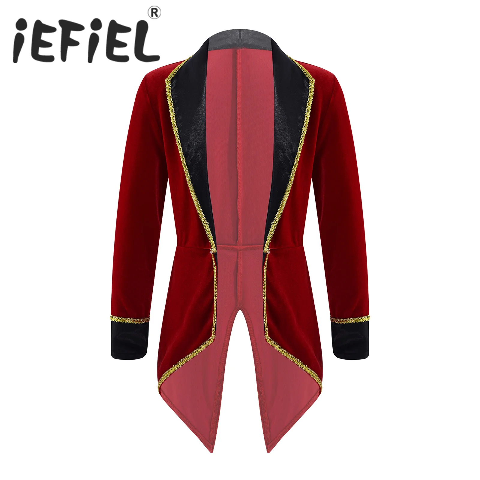 Плащ Мастера Цирка Шоумена для девочек на ролевую вечеринку с воротником, длинными рукавами и фраком.