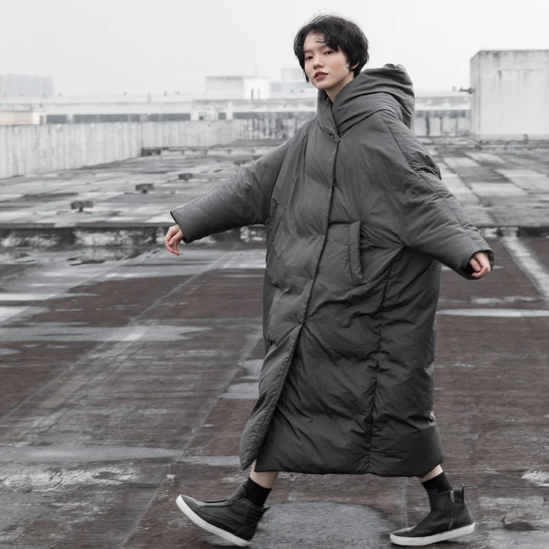 

Trend 2022 Winter Women's Warm Duck Down jacket female long overcoat plus size women parkas oversized coat 7XL with a hood
