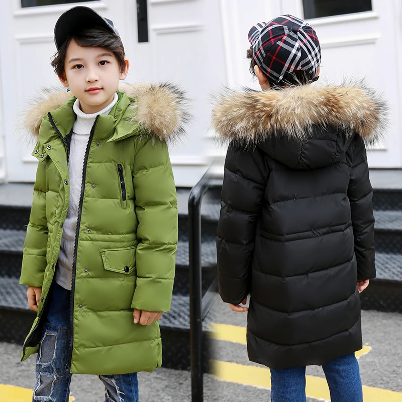 Модные детские пуховые куртки верхняя одежда зимние меховые пальто на утином