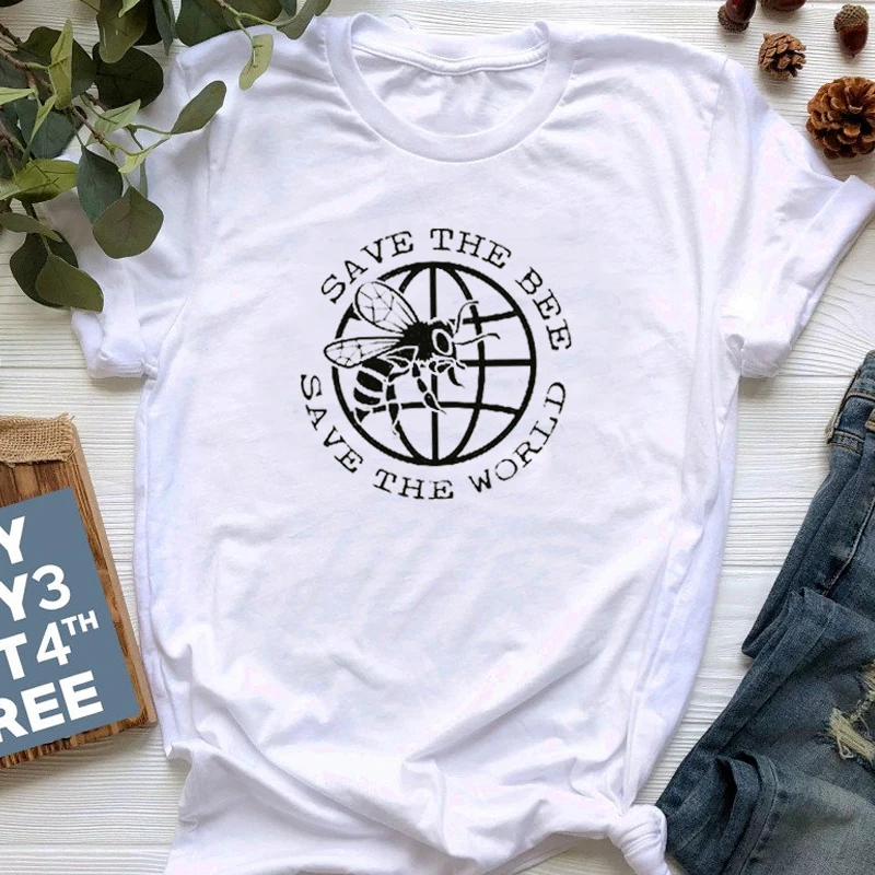 Графические футболки с надписью Save The Bees World женская футболка без планеты B со