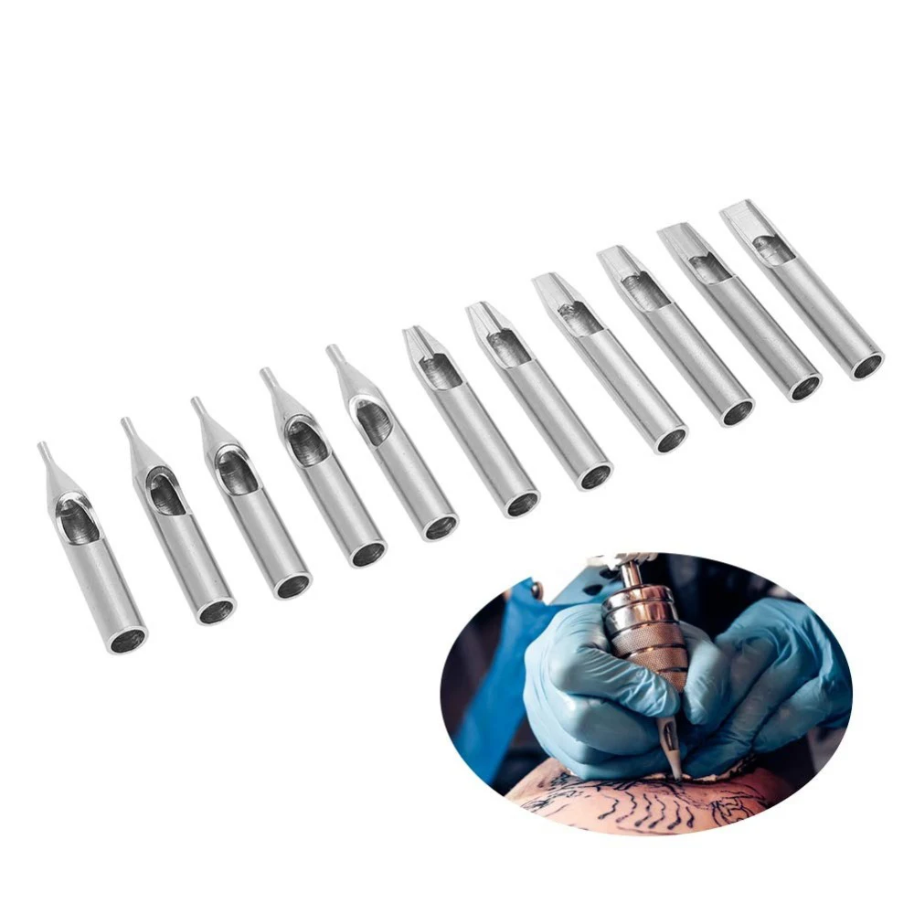 

5pcs 5F 7F 9F 11F 13F Stainless Steel Tattoo Tips Kit Round Tattoo Tips Sets for Tattoo Grip Tattoo Needle Free Shipping