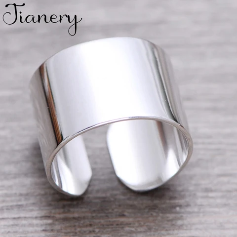 Женские большие гладкие кольца JIANERY, богемные винтажные серебристые кольца для открытые, кольца на палец и девочек, рождественские подарки