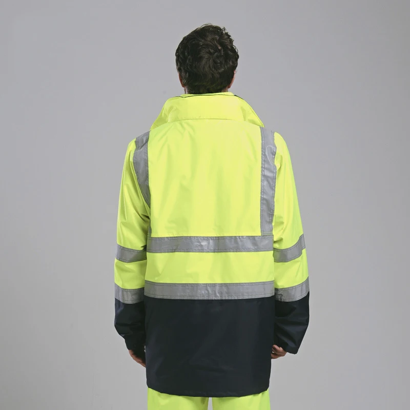 EN471 ANSI/море 107 AS/NZS Hi vis два тона водонепроницаемый 5 в 1 куртка со светоотрающей полосой orange рабочая одежда зимняя куртка