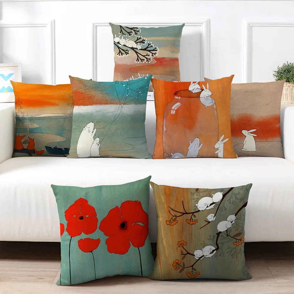 Декоративные наволочки Fuwatacchi с изображением природных пейзажей