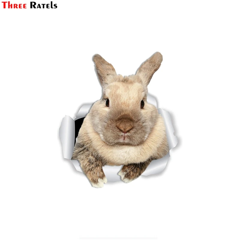 

Три Ratels FTC-1052 Rascally кролик стены DecalsBunny Туалет Стикеры 3D кошка оконное стекло и бампер Стикеры