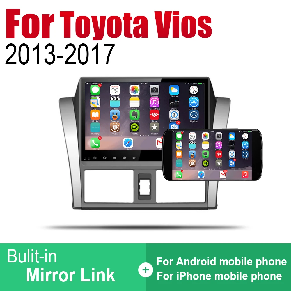 ZaiXi Android автомобильный GPS Navi для Toyota Vios 2013 ~ 2017 плеер навигация WiFi Bluetooth Mulitmedia