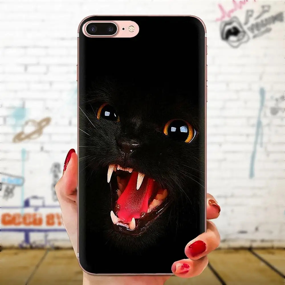 Мягкий чехлов для мобильных телефонов с изображением черного кота глазом Huawei Honor