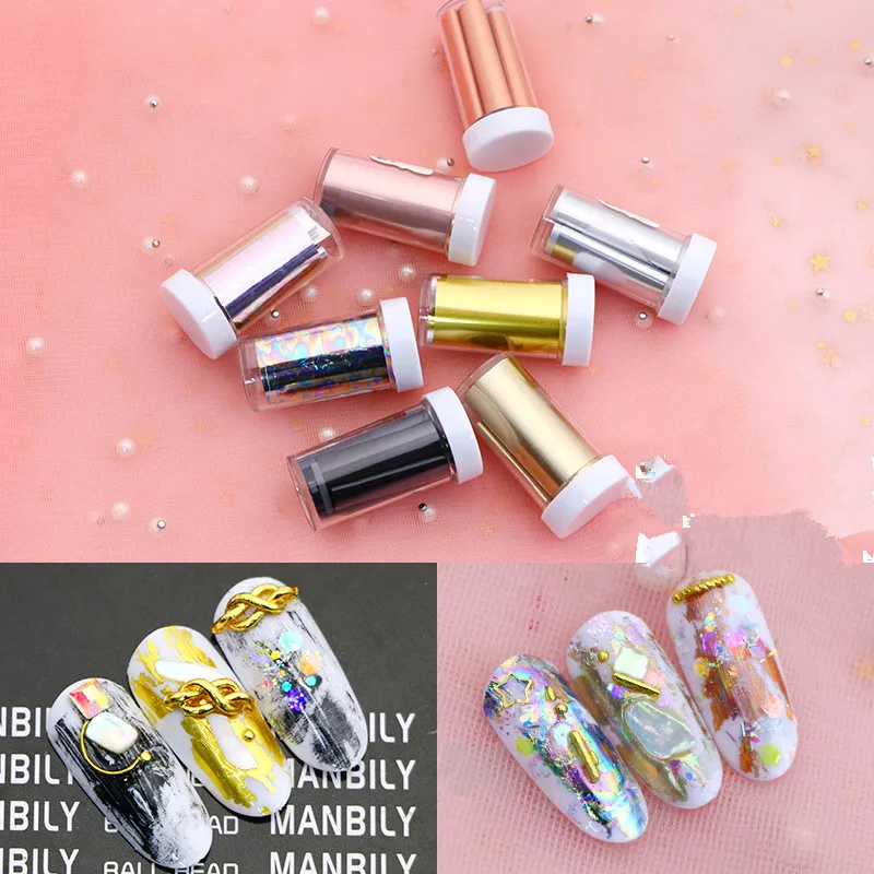 Women Shiny Nail Foil Gold Silver Laser Manicure Nail Art Transfer Sticker Tips Nail Art Tools Accessories Hot Sale