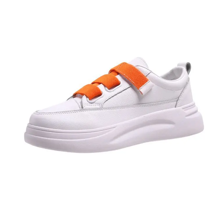 Woman Leather Shoes 2019 Autumn New Fashion Women Casual High Platform PU White Sneakers | Обувь