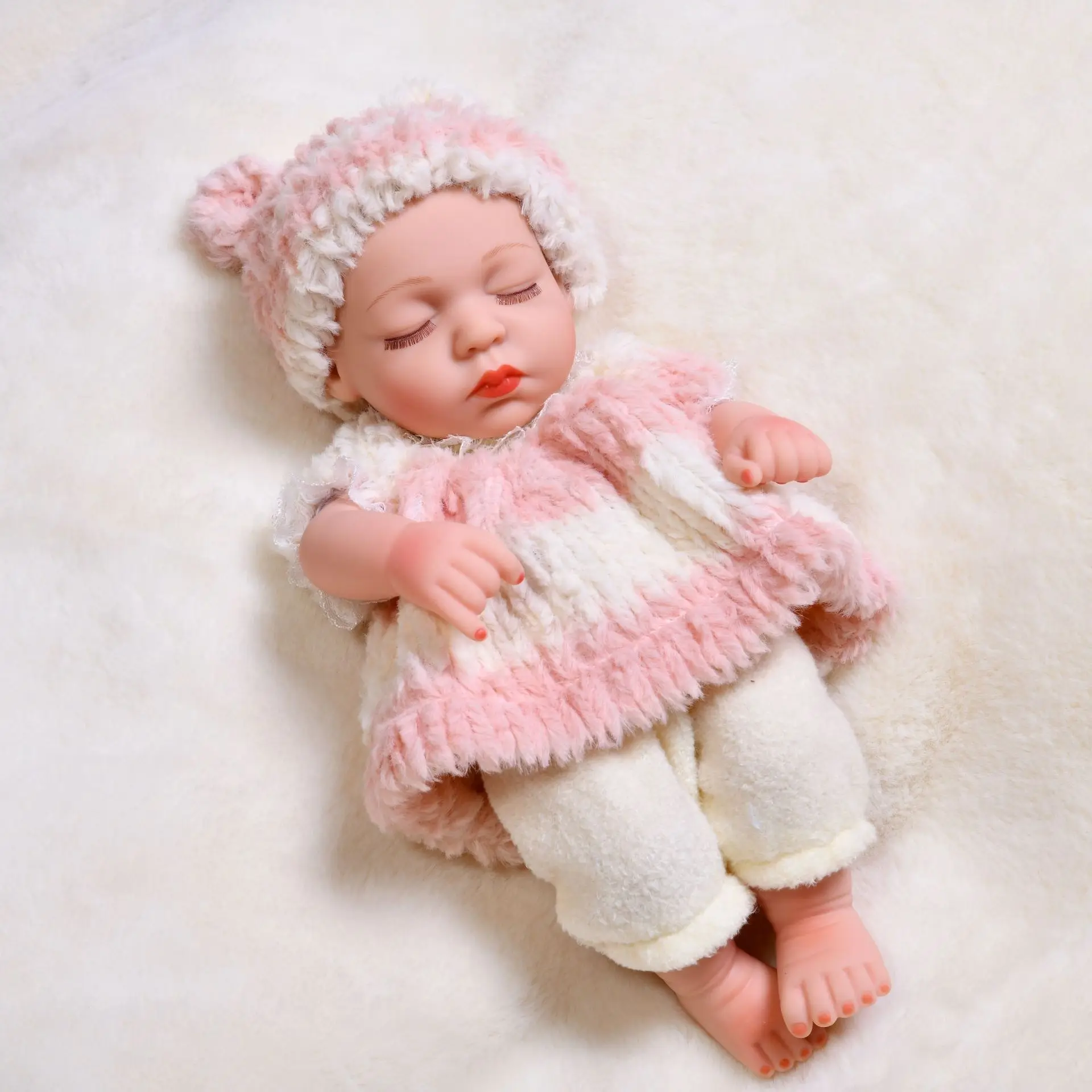 

Free Shipping from Moscow 30cm Full Silicone Body Reborn Baby Doll Toy For Girl Vinyl Newborn Princess DIY Blank Doll Kit Toy